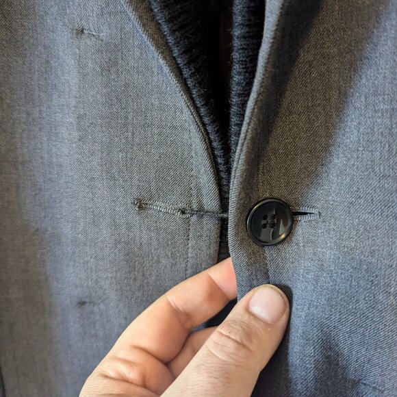 PHILIPPE DUBUC - Ribbed shawl collar jacket - Sz 02 - Picture 6 of 10